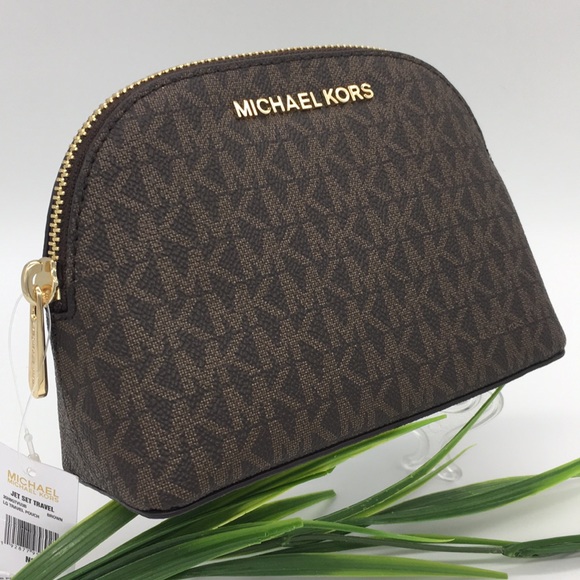 Michael Kors Jet Set Travel LG Travel Pouch Brown - Picture 1 of 8